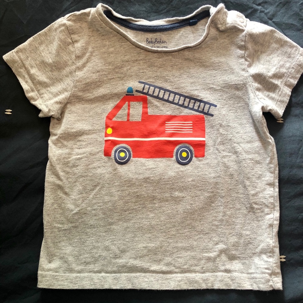 Baby Boden Fire Truck T-Shirt